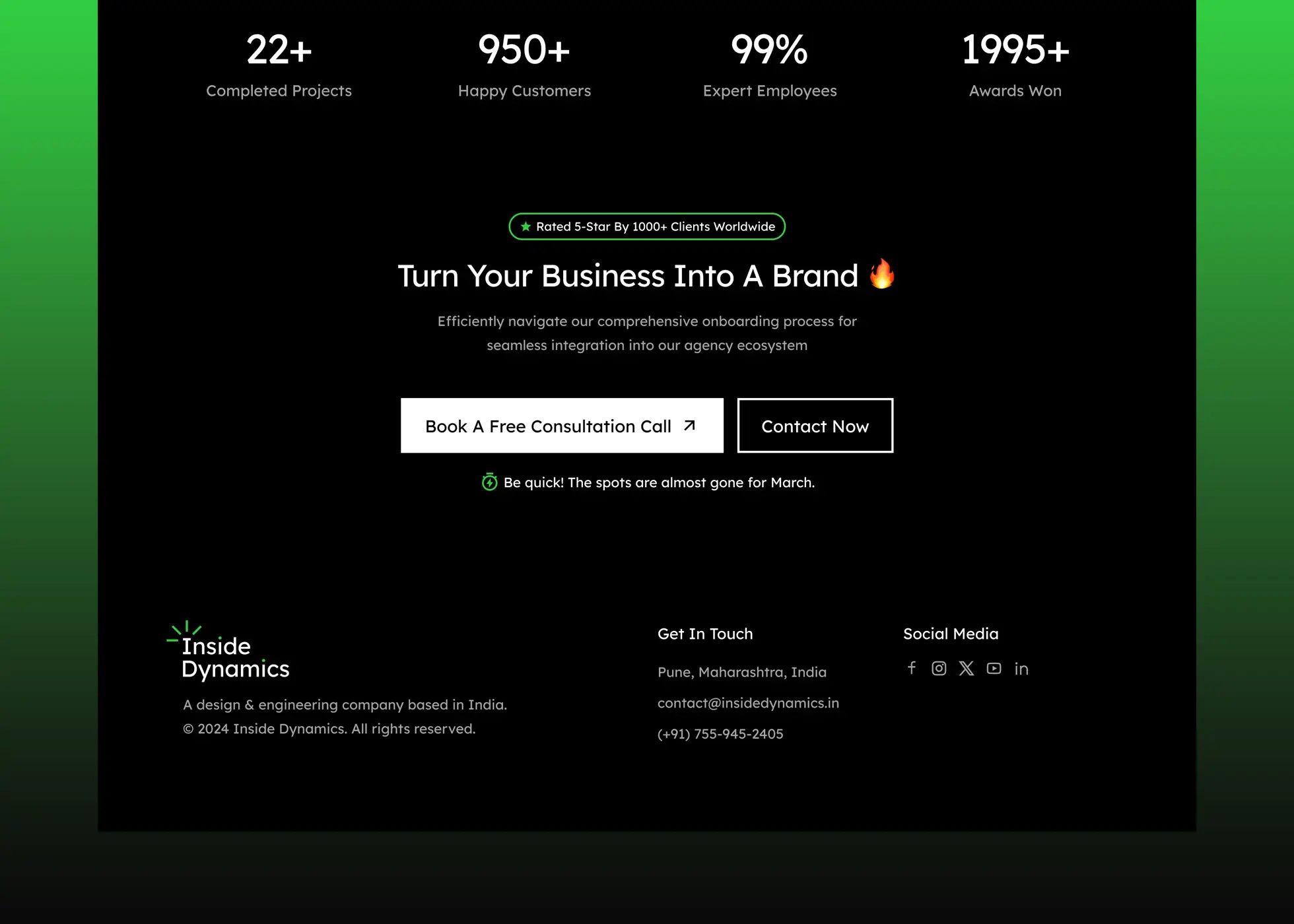Inside Dynamics | Call To Action - Web
